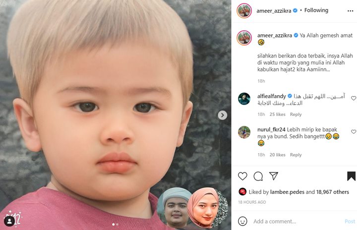 Ameer Azzikra Bagikan Potret \'Gambaran\' Wajah Calon Anaknya, Diprotes?
