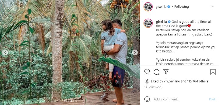 Gisella Anastasia Ungkap Kebaikan Tuhan, Potret Gempi Digendong Wijaya Saputra Curi Fokus