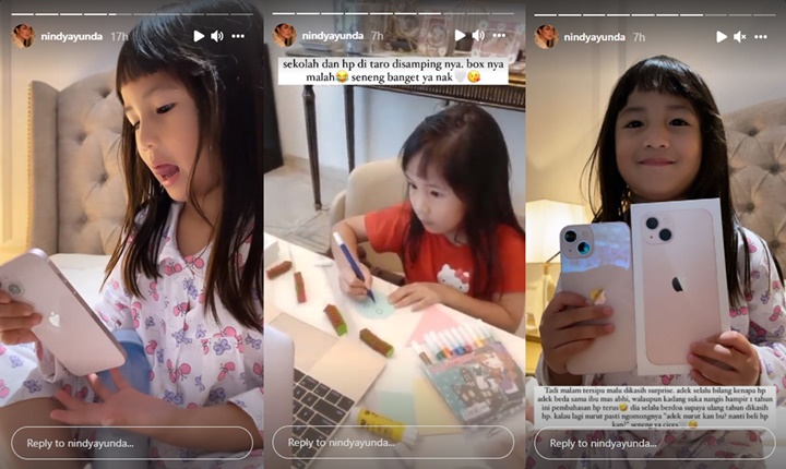 \'Sultan Cilik\', Putri Nindy Ayunda Dapat Hadiah Ponsel Mahal Jelang Hari Ulang Tahunnya