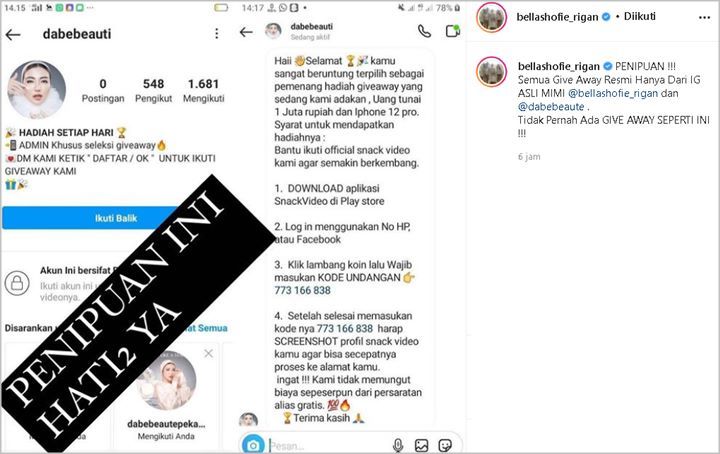 Bella Shofie Beri Peringatan Usai Dicatut Penipuan Giveaway, Nama Akunnya Ramai Bikin Salfok