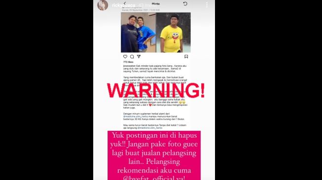 Peringatan Tegas Ricky Cuaca Usai Fotonya Lagi-lagi Dicatut Obat Pelangsing