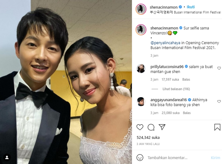 BIFF 2021: Shenina Cinnamon Pamer Selfie Bareng Song Joong Ki, Artis Lain Iri Berat