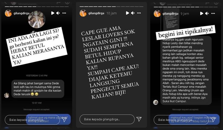 Gilang Dirga Bingung Disebut Jahat Gara-gara Ngomongin Lesty Kejora, Tuntut Penjelasan