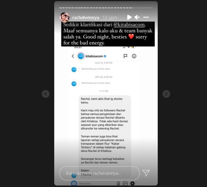 Klarifikasi Soal Tudingan Salah Gunakan Dana Bansos, Rachel Vennya Beber Bukti dari Tim KitaBisa