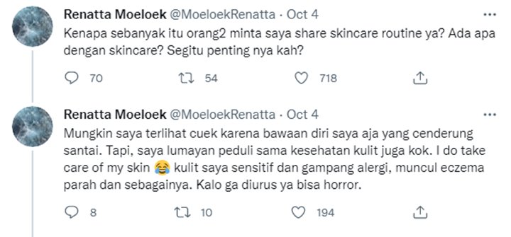 Ditanya Soal Skincare, Ternyata Chef Renatta Lakukan Perawatan Sederhana Ini