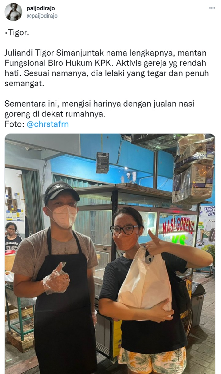 Nasi Goreng eks Pegawai KPK