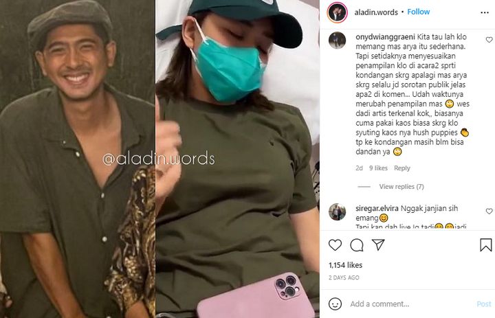Gaya OOTD Arya Saloka Diejek