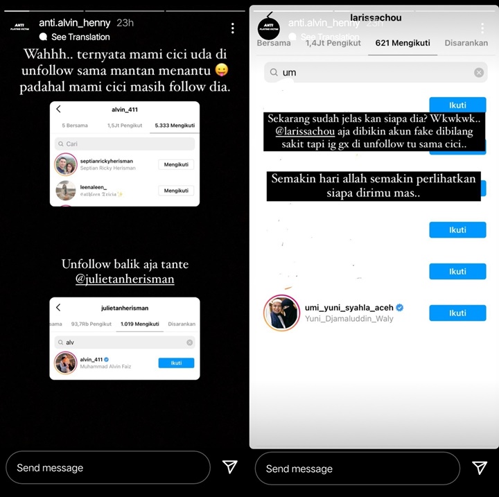 Reaksi Berkelas Ibunda Larissa Chou Usai Di-Unfollow Alvin Faiz, Tuai Pujian Selangit