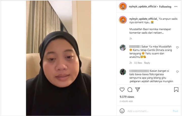 Komika Musdalifah Tanggapi Kalem Komen Sadis yang Sebut Dirinya Pantas Diceraikan