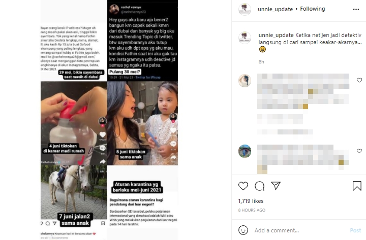 \'Bukti\' Rachel Vennya Kabur Karantina Sepulang dari Dubai