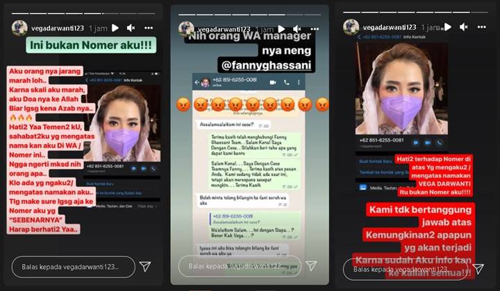 Jarang Marah, Vega Darwanti Naik Pitam Peringatkan Soal Azab Usai Namanya Dicatut Nomor WA Palsu
