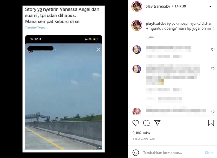 Sopir Vanessa Angel Terbukti Main Hape Saat Nyetir, Sempat Posting Video Ngebut di Tol