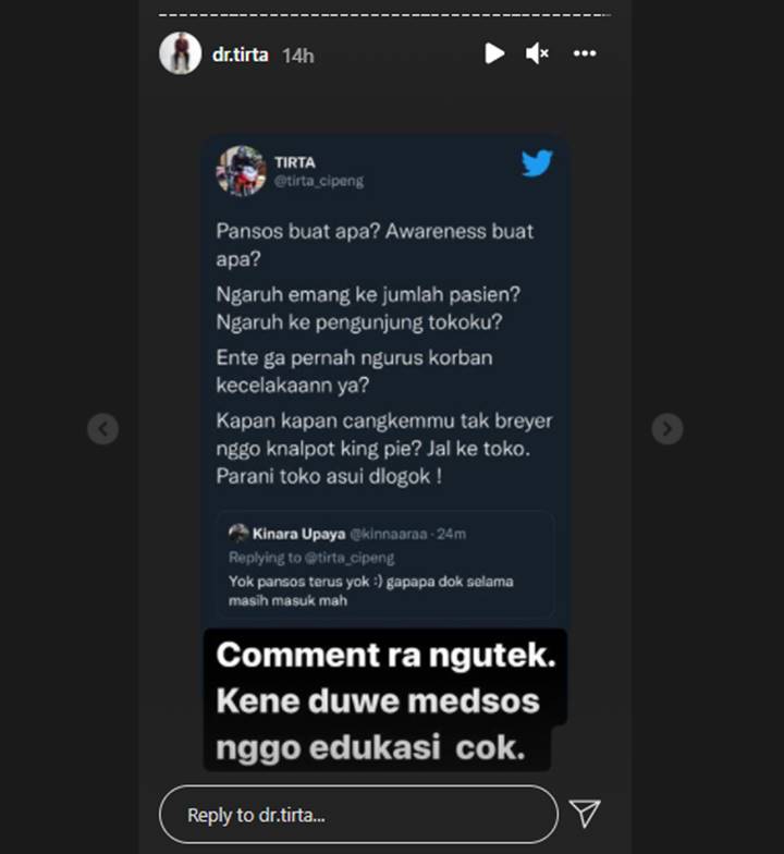 Murka, dr Tirta Emosi Dituduh Pansos Kasus Kecelakaan Maut Vanessa Angel-Bibi Ardiansyah