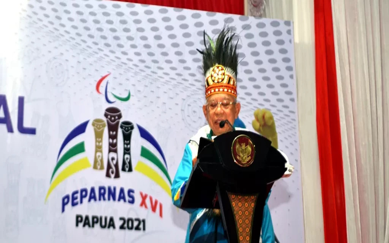 Wapres Ma'ruf Amin Resmi Buka Peparnas XVI Papua, Sebut Bertukar Peran Dengan Presiden Jokowi