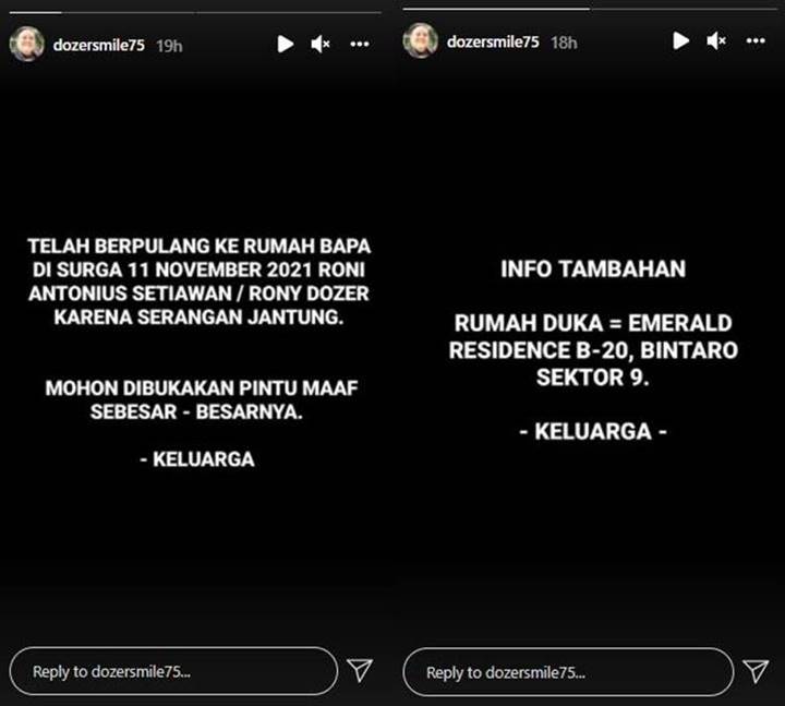 Rony Dozer Meninggal Karena Serangan Jantung, Punya Riwayat Penyakit Berbahaya Ini