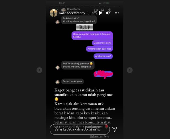 Kalina Oktarani Kaget Dengar Kabar Duka Kepergian Rony Dozer, Ungkap Salah Satu Keinginan Mendiang