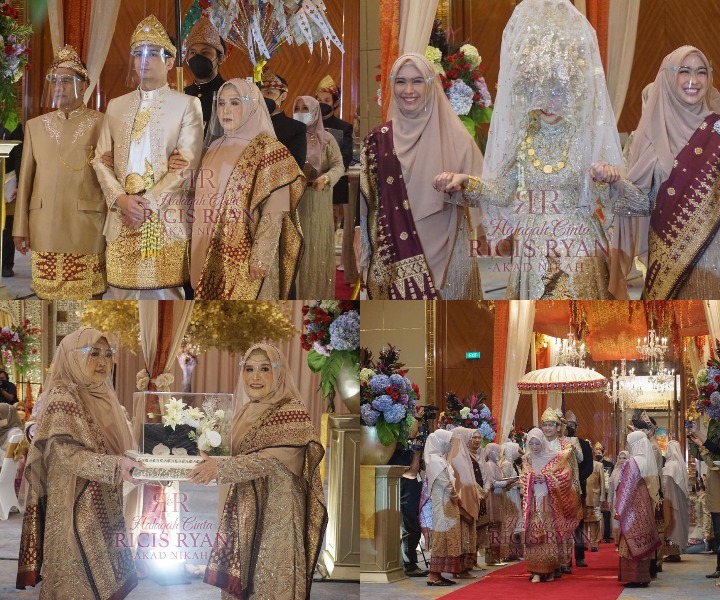 Pernikahan mewah dengan nuansa adat Palembang