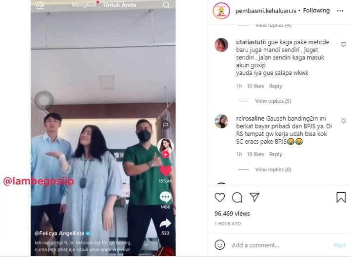 Felicya Angelista Langsung Lincah Joget Usai Sehari Operasi Caesar