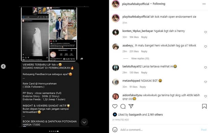 Endorse Henny Rahman Dicibir Habis-Habisan