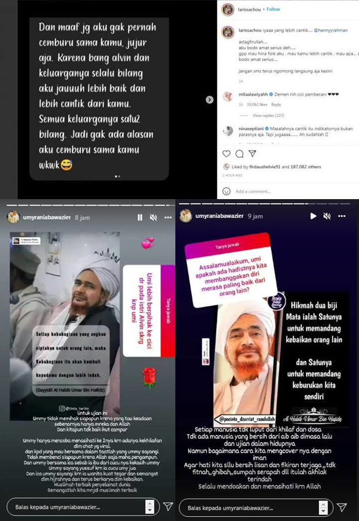 Isi SMS Henny Rahman Pede Lebih Cantik dari Larissa Chou, Reaksi Ibu Tiri Alvin Faiz Nyelekit?