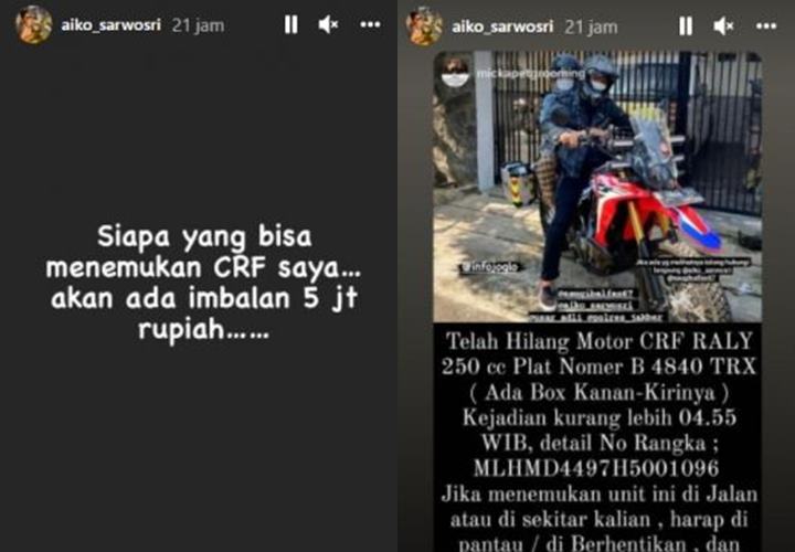 Kemalingan Motor, Chef Aiko Bongkar Kronologi dari CCTV Hingga Bikin Sayembara Berhadiah