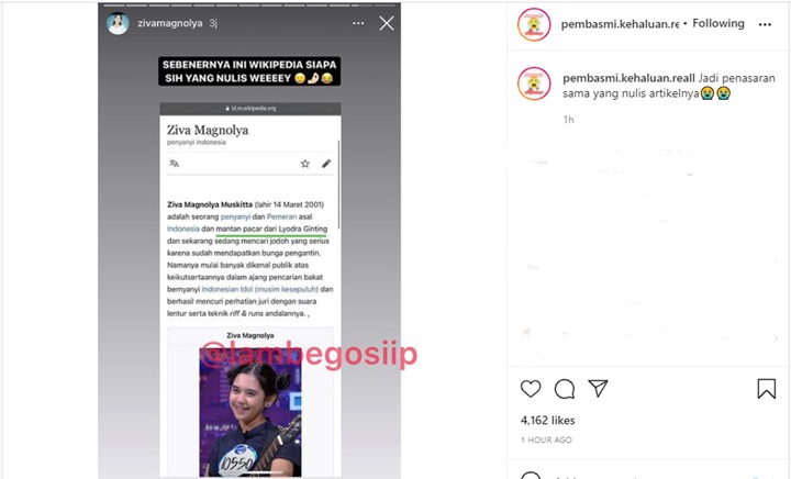 Ditulis sebagai Mantan Pacar Lyodra di Wikipedia, Begini Reaksi Ziva Magnolya