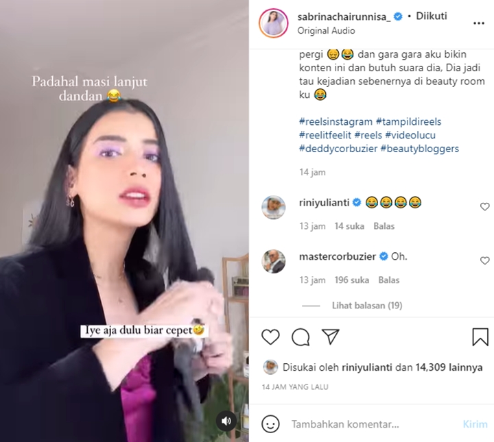 Sabrina Chairunnisa Ketahuan Bohong, Begini Reaksi Deddy Corbuzier