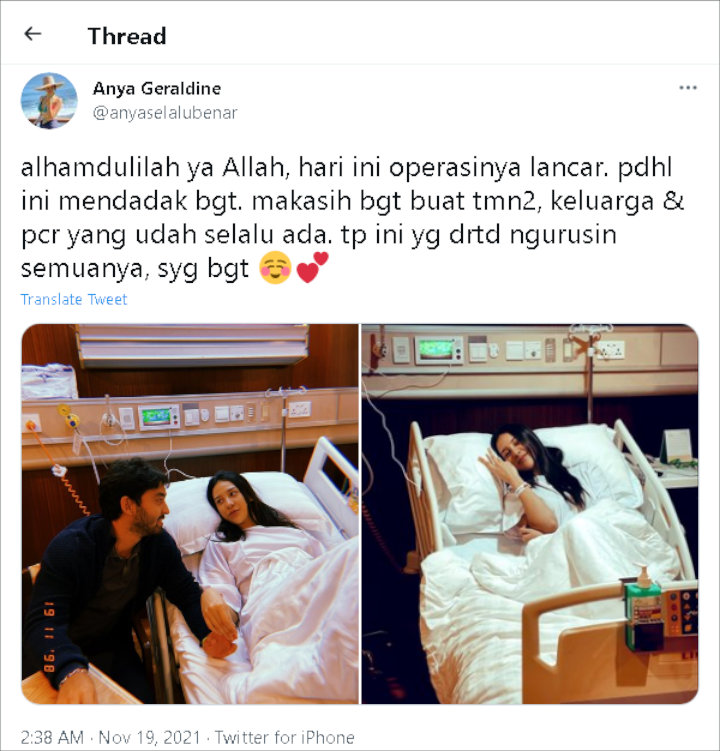 Operasi Anya Geraldine Berjalan Lancar, Sosok Sang Kekasih Setia Temani Curi Perhatian