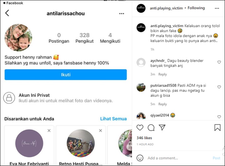 Mendadak Muncul Akun Instagram Anti Larissa Chou, Foto Profil Jadi Bahan Tertawaan
