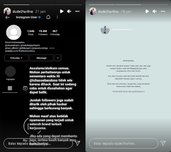 Akun Instagram Alyssa Soebandono Diretas, Dude Harlino Sampaikan Permintaan Maaf