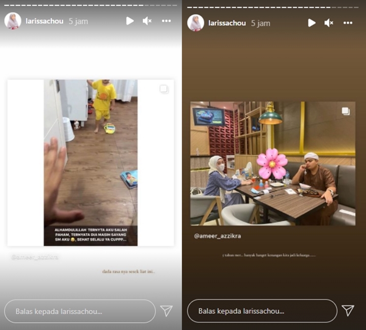 Berduka atas Kepergian Ameer Azzikra, Larissa Chou Bagikan Video yang Bikin Nyesek