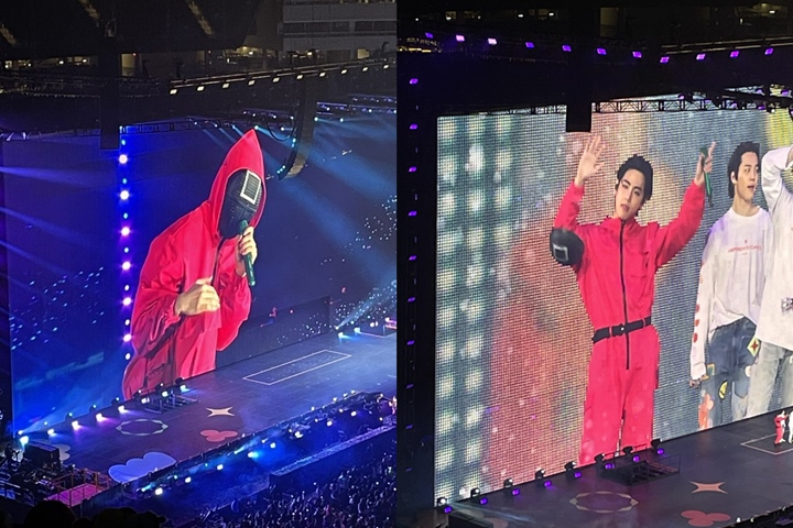 V BTS Dandan Jadi Penjaga \'Squid Game\' di Konser LA, Gagal Keren Gara-Gara Ini