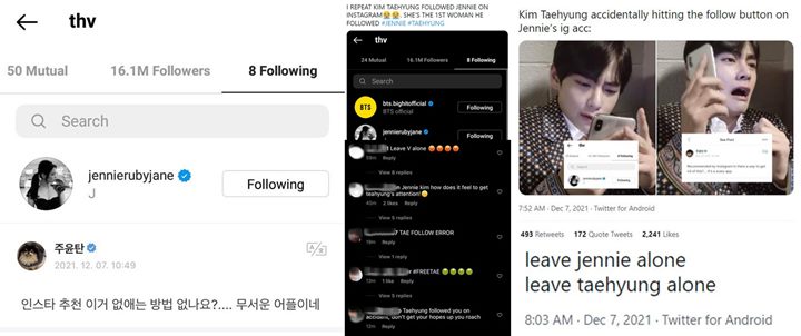 Fans Jennie BLACKPINK dan V BTS Gelut Usai Insiden Tak Sengaja Follow Instagram