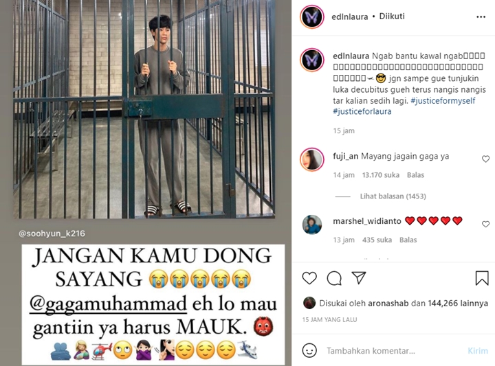 Laura Anna Sindir Gaga Muhammad Lewat Foto Kim Soo Hyun, Fuji Ikut Komentar Bikin Ngakak