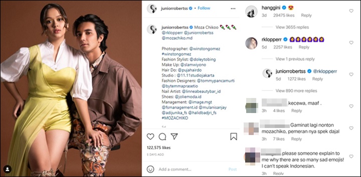 Dirumorkan Selingkuh, Jejak Digital Junior Roberts Cuek ke Hanggini Bikin Nyesek