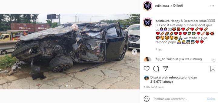 Laura Anna \'Peringati\' 2 Tahun Kecelakaan, Bagikan Foto Mobil Ringsek