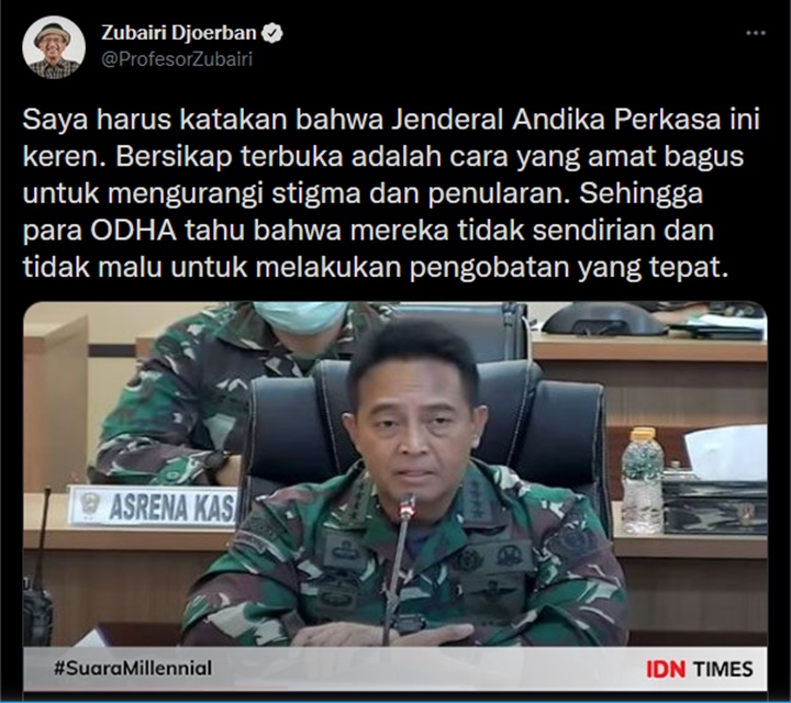 Prof Zubairi Beri Apresiasi Untuk Panglima TNI