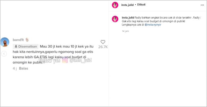Giliran Fadly Pasang Badan untuk Fuji Soal Minta Bayaran Rp 30 Juta, Balasannya Disebut \'Menusuk\'