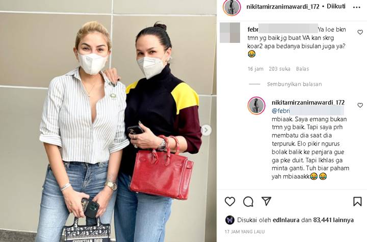 Bahas Sahabat Sejati Vs Musiman, Nikita Mirzani Jawab Begini Disebut Bukan Teman Baik Vanessa Angel
