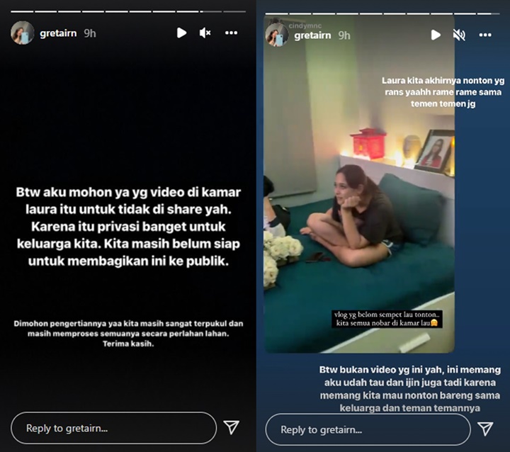 Kakak Laura Anna Minta Netter Tak Sebarkan Video yang Perlihatkan Kamar Pribadi Mendiang
