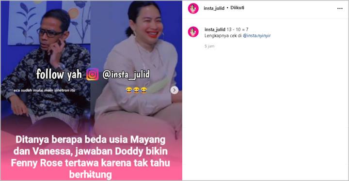 Doddy Sudrajat Bingung Bahas Jarak Usia Vanessa-Mayang, Feni Rose Ngakak Diminta ‘Bantu’ Lakukan