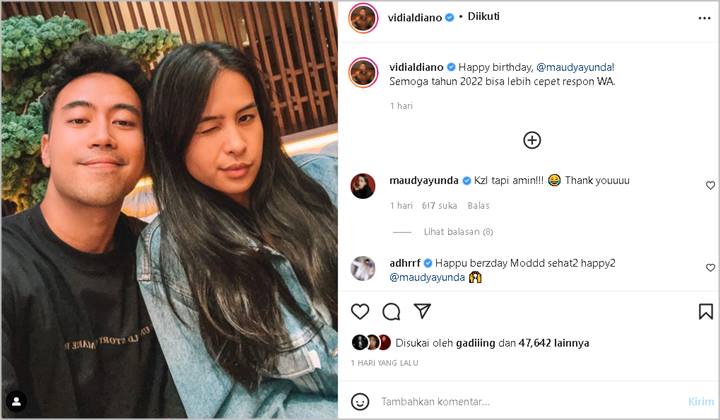 Bukan Kado, Vidi Aldiano Bikin \'Kesal\' Gara-gara Doa Anti-mainstream untuk Maudy Ayunda yang Ultah