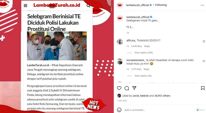 Tisya Erni Terlibat Kasus Prostitusi?