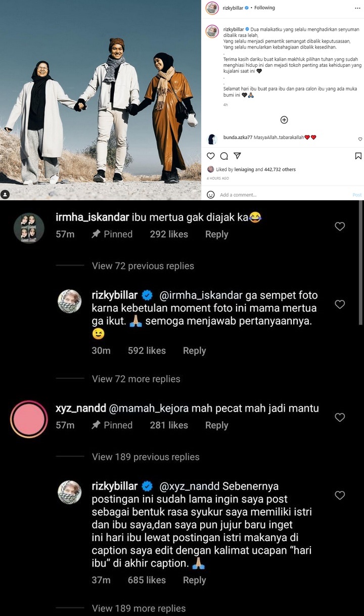Rizky Billar dan Ibu Lesti Andryani Tidak Akur?