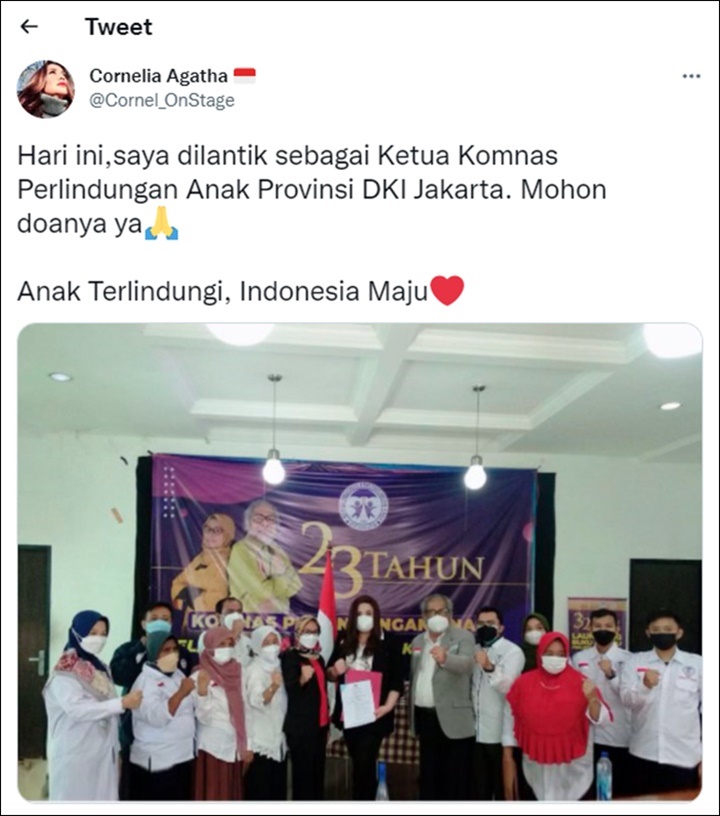 Janji Cornelia Agatha Usai Dilantik Jadi Ketua Komnas Perlindungan Anak, Banjir Dukungan
