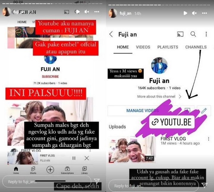 Fuji Kesal Banyak Akun YouTube Palsu