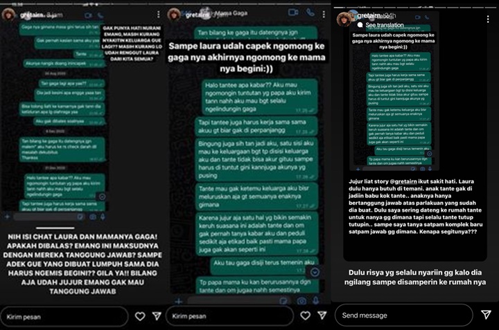 Terungkap Chat Miris Laura Anna ke Ibunda Gaga Muhammad, Netter Emosi Tahu Fakta Ini