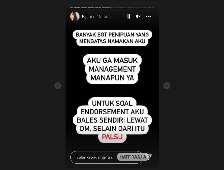 Tengah Naik Daun, Fuji Kabarkan Namanya Disalahgunakan Oknum Tak Bertanggung Jawab: Hati-hati Ya