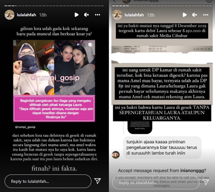 Sahabat Laura Anna Perlihatkan Bukti Valid Ibunda Gaga Muhammad Gesek ATM Tanpa Izin
