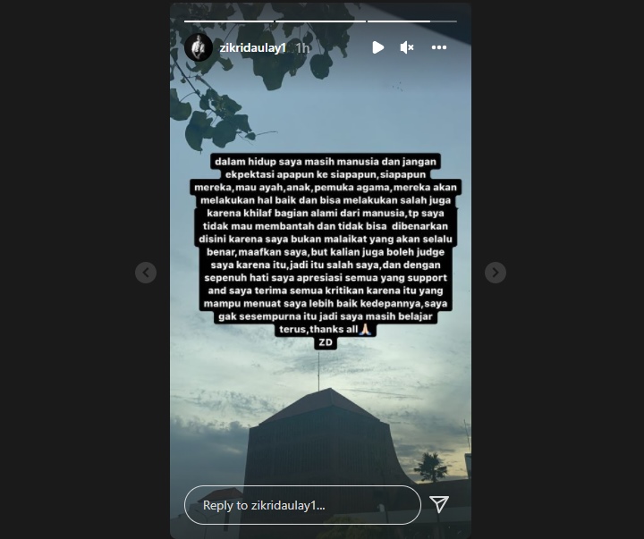 Zikri Daulay Akhirnya Buka Suara Soal Video Mesra dengan Ayu Aulia, Singgung Soal Khilaf